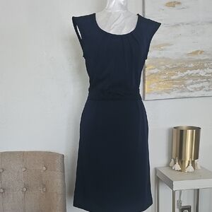 Elegant Navy Blue Sleeveless Dress